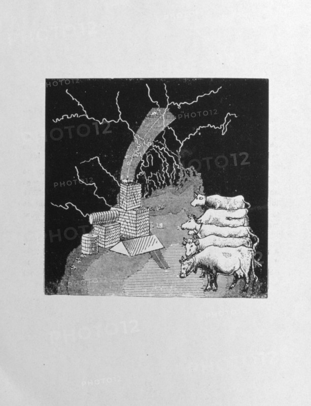 Illustration and text from 'Les malheurs des immortels'