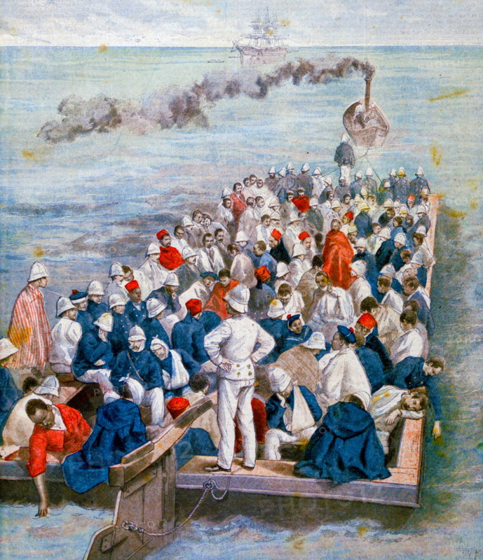French wounded evacuated by sea, 1896
