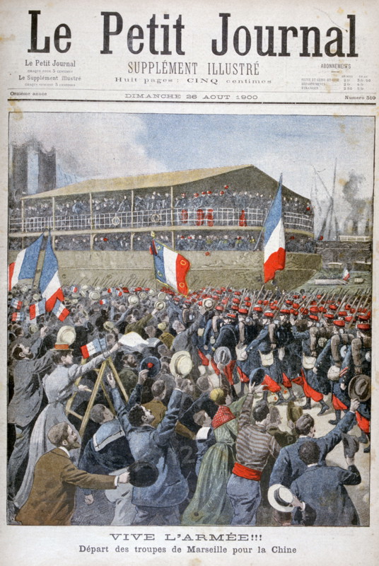 French forces depart from Marseilles to fight against the Boxer Rebellion, 1900