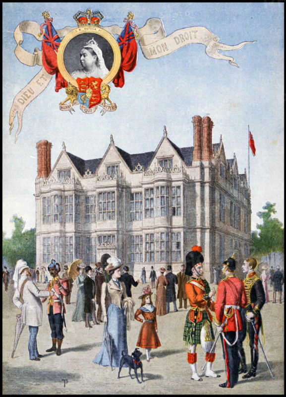 Illustration showing the English Pavilion, at the Exposition Universelle of 1900