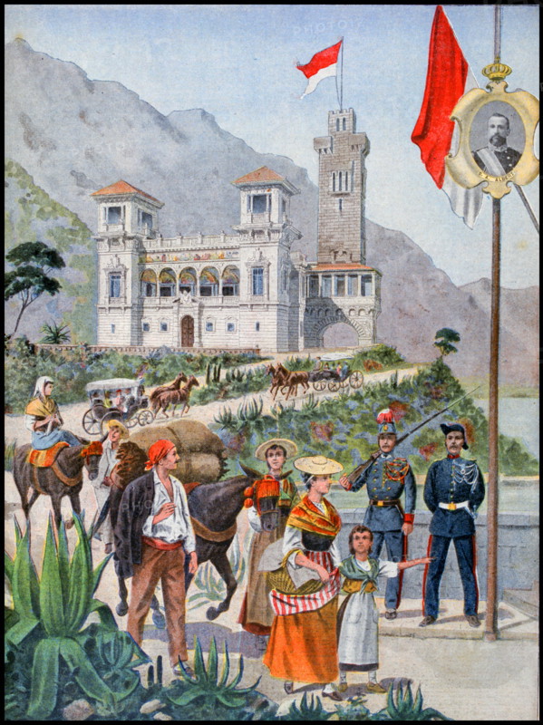 Illustration showing the Monaco Pavilion, at the Exposition Universelle of 1900