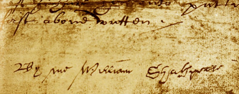 photograph of a 'Will' dated 1616, bearing Shakespeare's signature