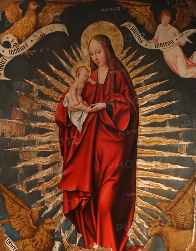 Altarpiece from Ogur depicting Mary holding an infant Jesus Christ, West Iceland