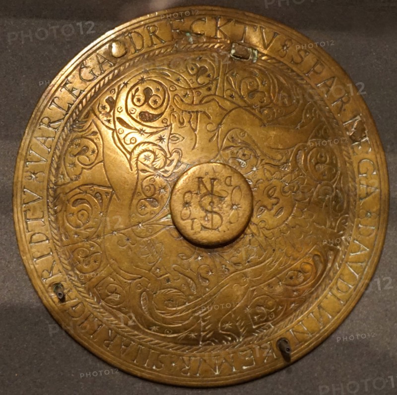 Saddle ornaments, crupper bosses and plaques, 17th-18th century, Icelandic, engraved with prayers and decoration
