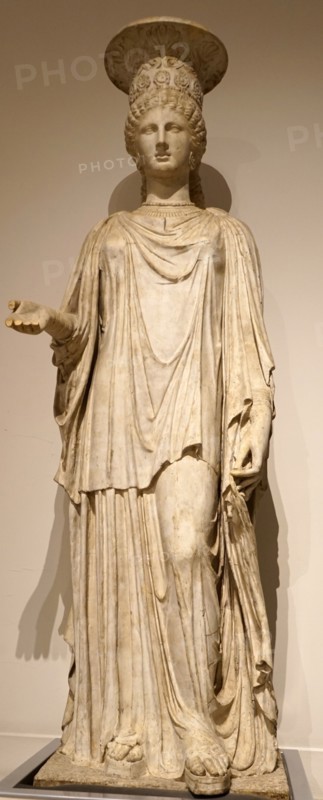 Plaster cast of the Townley Caryatid which was a high Pentelic marble caryatid, depicting a female figure