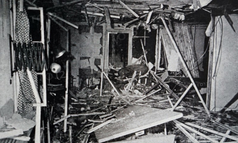 Photograph taken of the Wolf's Lair conference room after the 20th July explosion