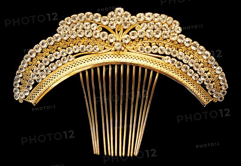 Decorative hair comb made from gold metal from Italy
