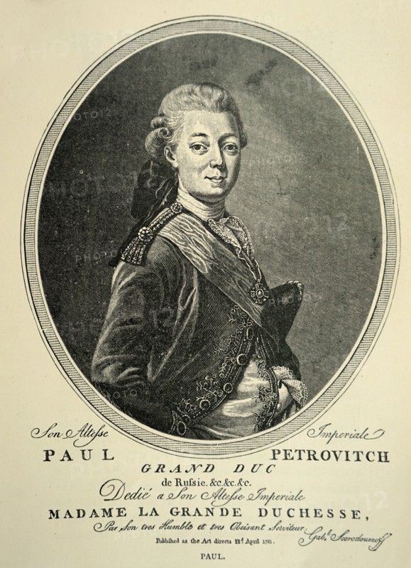 Engraved portrait of Paul I of Russia