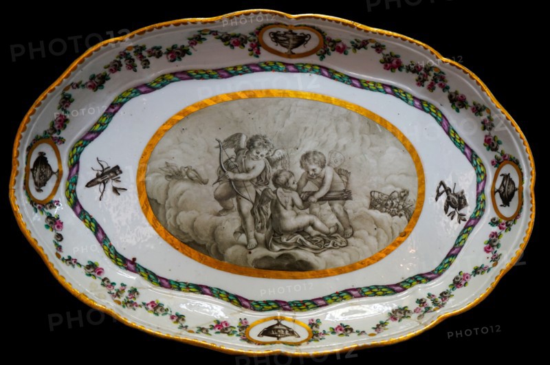 A decorative tea service engraved by Francesco Bartolozzi