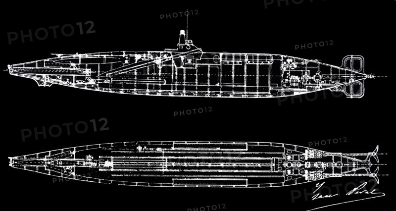 Plans for a submarine designed by Isaac Peral