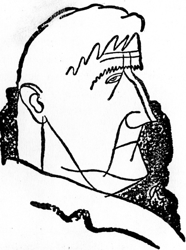 Illustrated portrait of Ralph Vaughan Williams