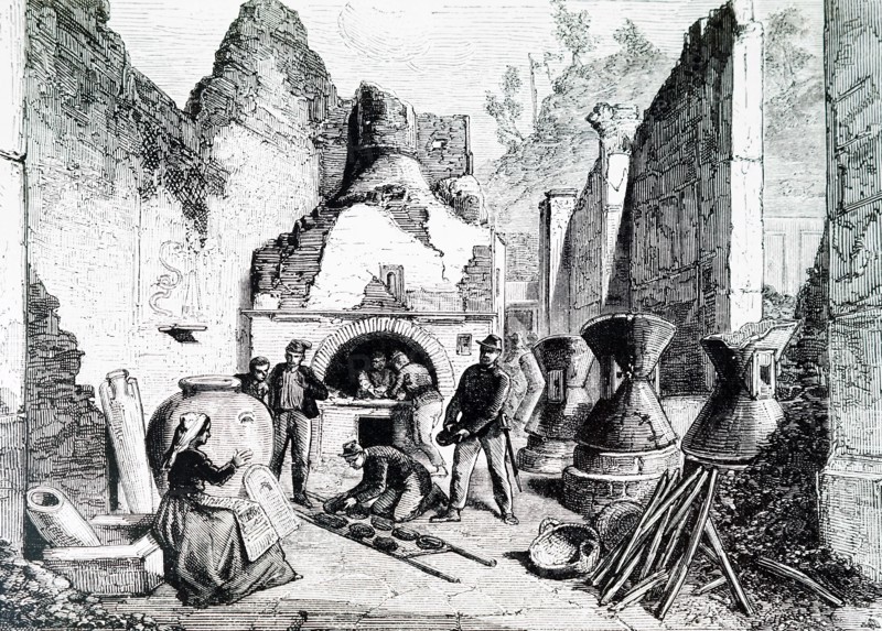 The discovery of a bakery during an excavation in Pompeii