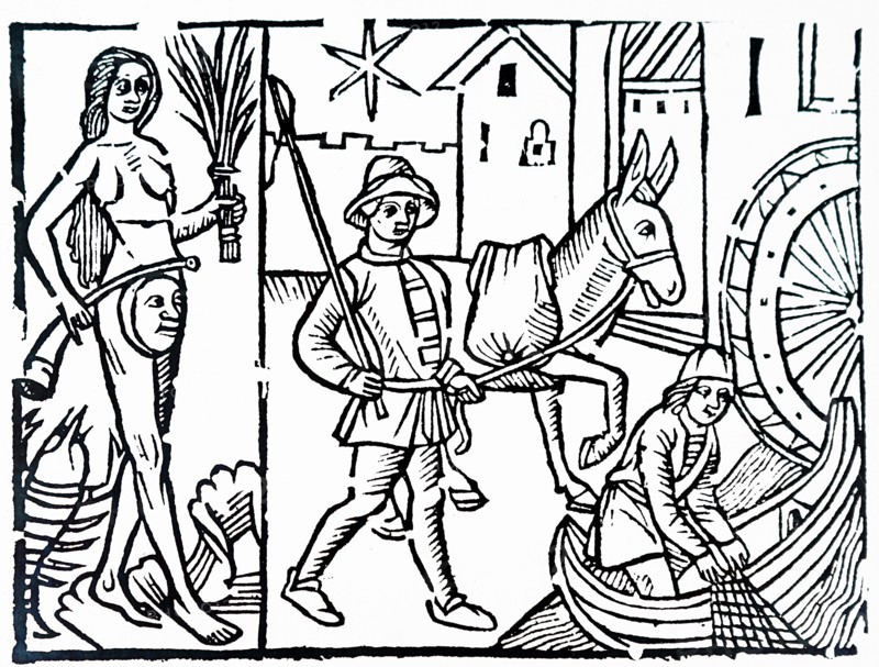 Medieval engraving titled 'Luna'