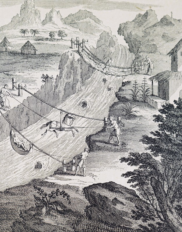 Methods used to cross the rivers in the Andes, Argentina