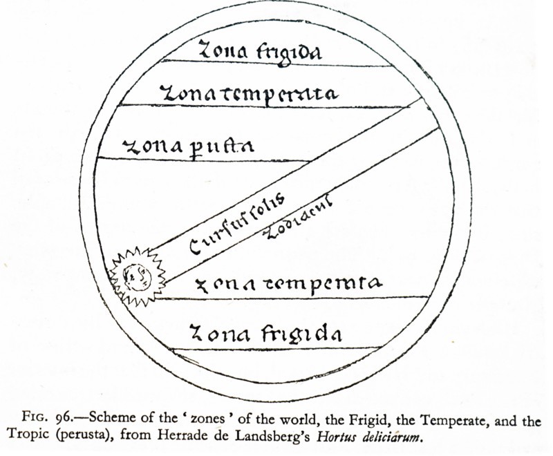 The zones of the world from 'Hortus Deliciarum'