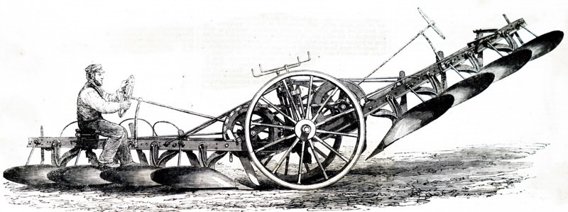 The steam ploughing engine by John Fowler