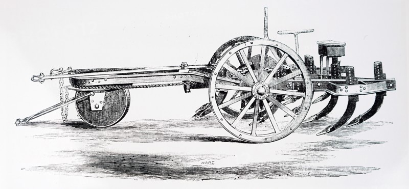 A moveable anchor vehicle for use at one end of a field to act as a pulley block for rope to which a plough is attached in steam ploughing