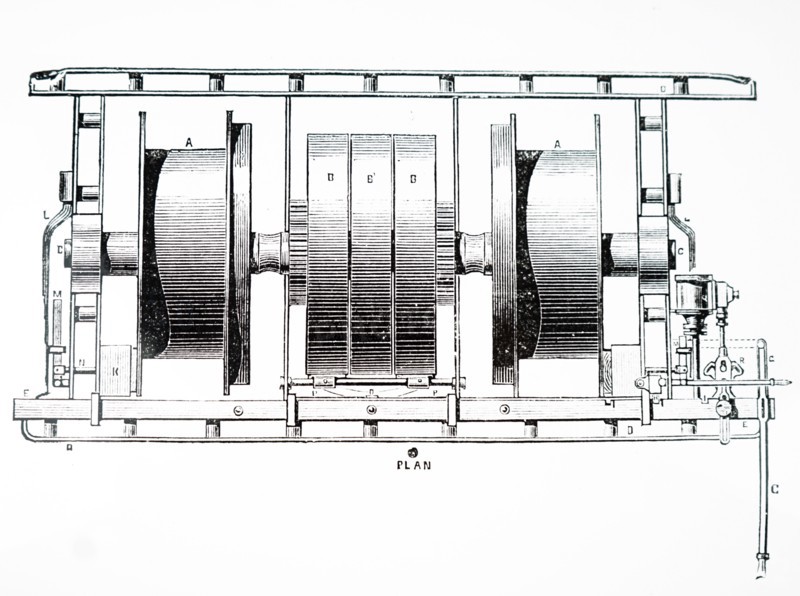 A plan for a windlass for steam ploughing designed in England