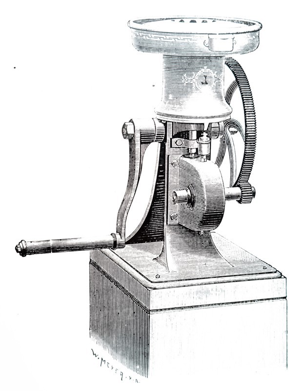 A small hand-driven Lactocrite, a machine for testing the butter-fat in milk samples