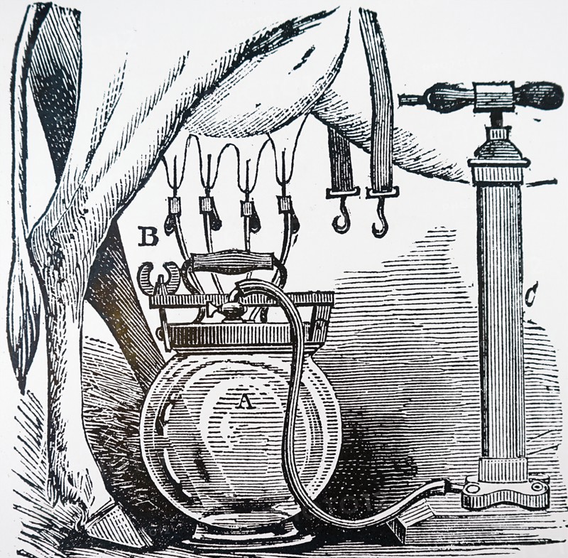 A milking machine invented by Edward M