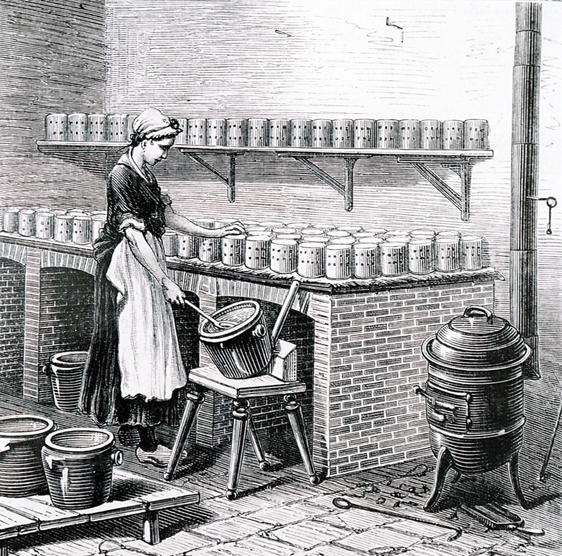 The making camembert cheese