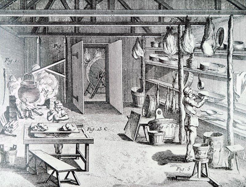 The making of Gruyère in Gruyères, Switzerland