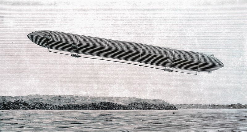 The Zeppelin airship, on Lake Constance, named after the German Count Ferdinand von Zeppelin