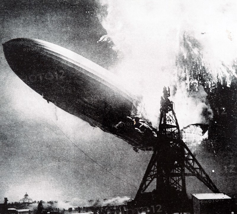 Photograph taken during the Hindenburg disaster