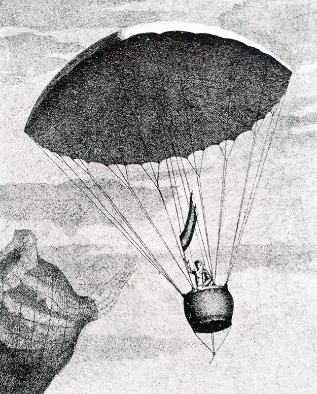 André-Jacques Garnerin making his first parachute descent