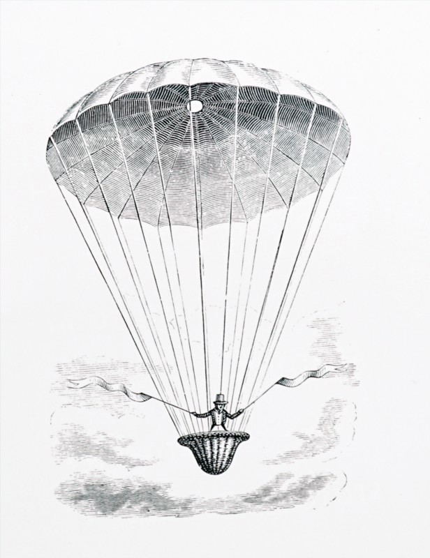 André-Jacques Garnerin making his first parachute descent