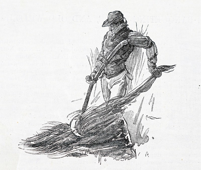 Engraving depicting the cutting of sedge in the Norfolk fens
