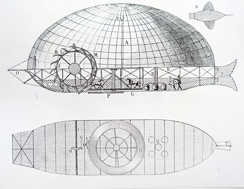 Engraving De Masse's balloon