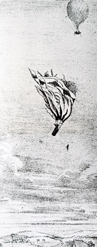 Ascent before the fatal parachute descent of Robert Cocking