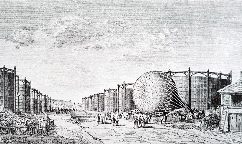 Engraving titled 'A close escape for Camille Flammarion'