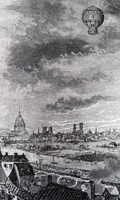 François Laurent d'Arlandes' balloon crossing Paris, France