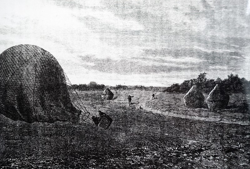 Tissandier landing his balloon