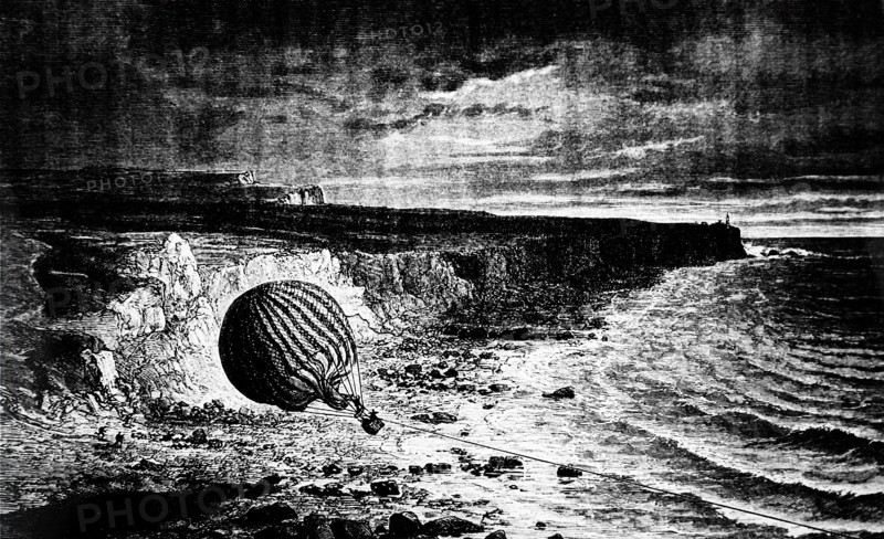 Tissandier landing his balloon