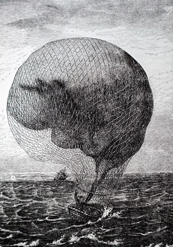 A balloon falling into the sea