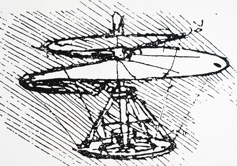 Leonardo da Vinci's Archimedean screw helicopter