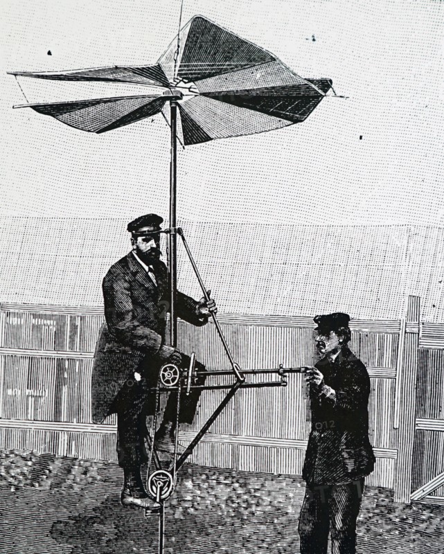 A pedal driven helicopter