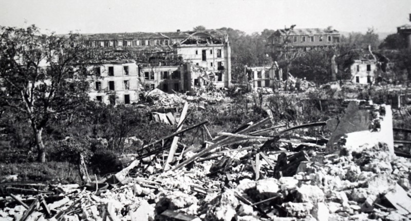 Destruction at the town of Saint-Cyr, 1944