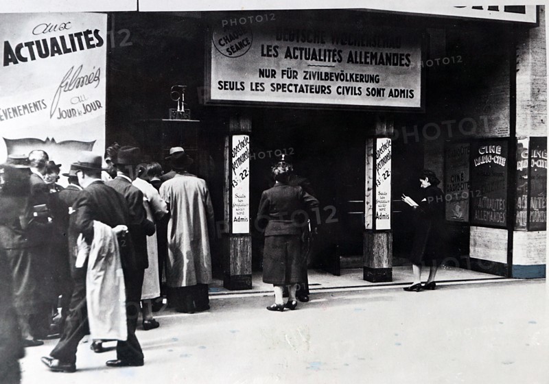 Photograph of a cinema in Paris in German occupied France