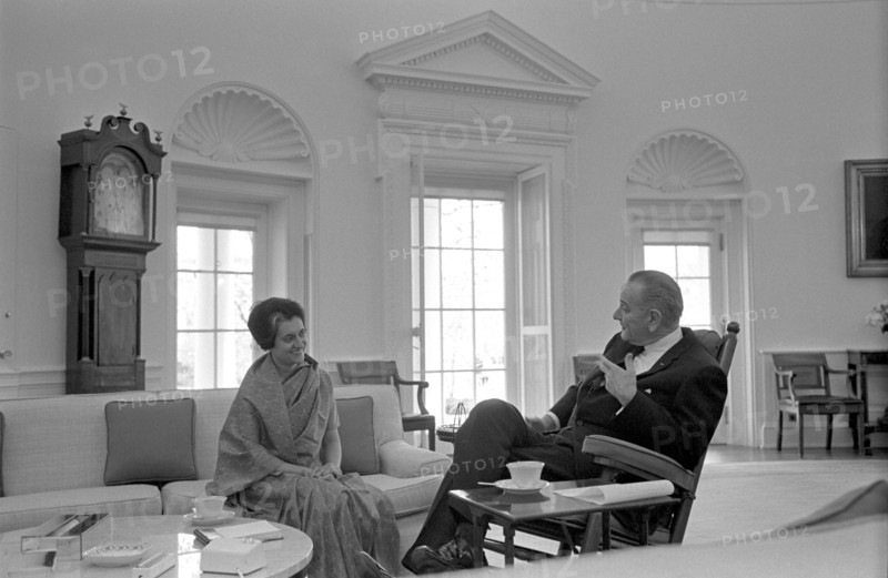 Indira Gandhi with President Lyndon Johnson
