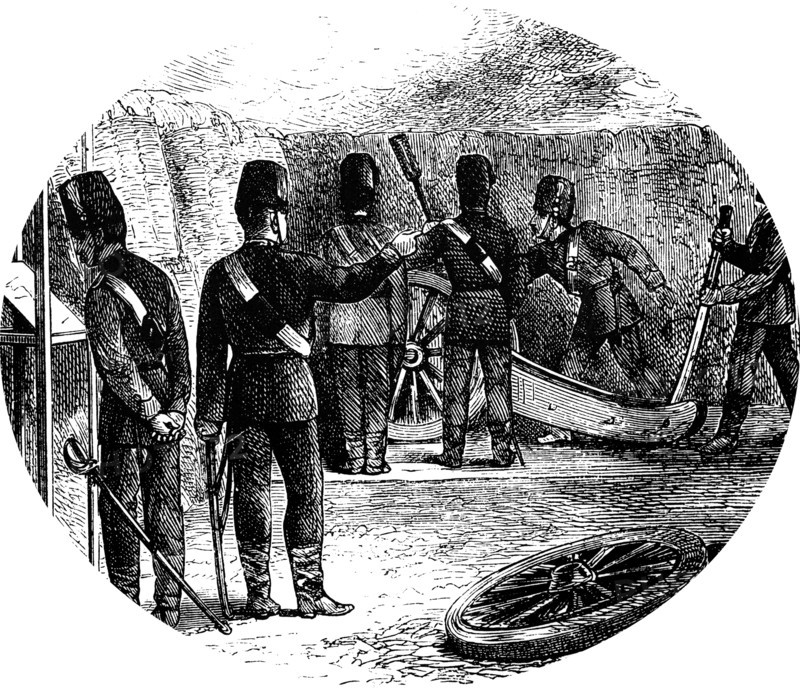 The use of a polemoscope, a kind of periscope, to direct artillery fire