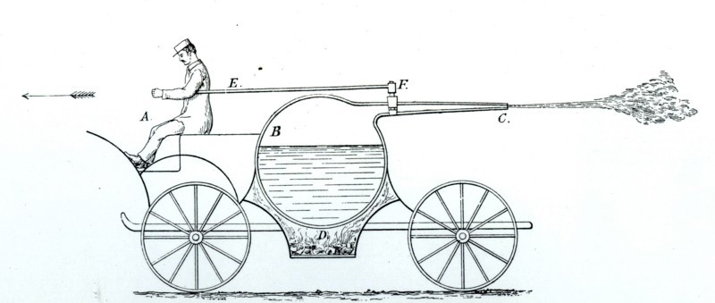 Imaginative realisation of Newton's 'Steam Engine', demonstrating his third law of motion