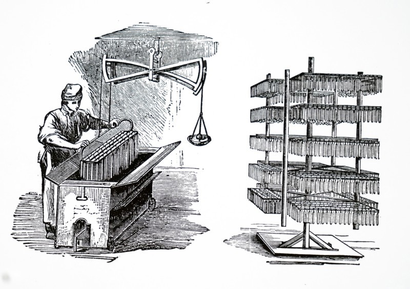 The dipping of tallow candles