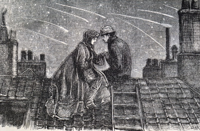 A meteor shower