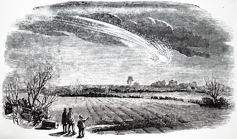 A meteor flying over England