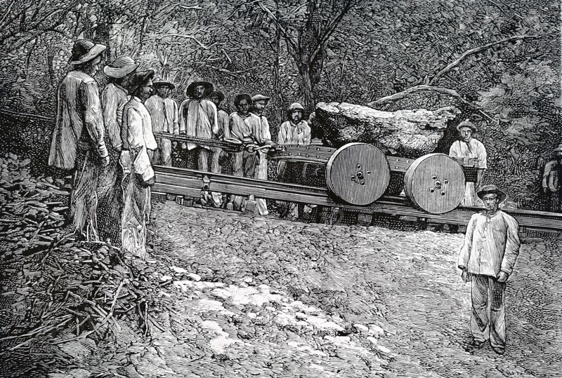 The recovering of the giant meteorite which fell at Bondego, Brazil