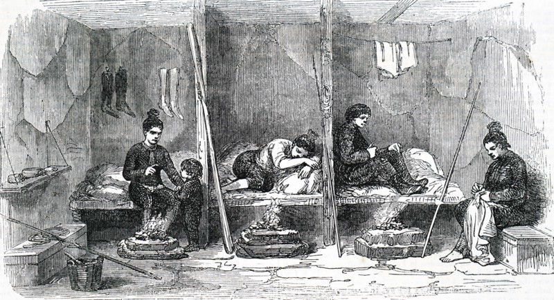 The interior of a Greenlander's hut
